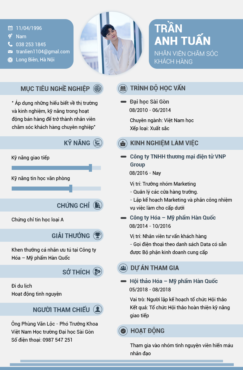 Tham khảo mẫu CV chăm sóc khách hàng