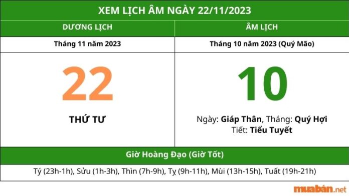 Xem ngày 22 tháng 11 năm 2023 tốt hay xấu