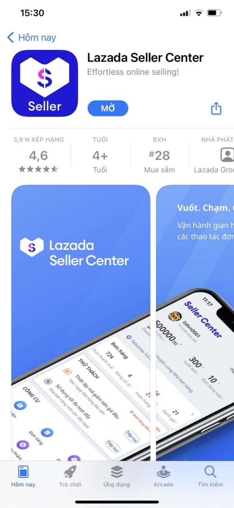 Tải ứng dụng Lazada Seller Center