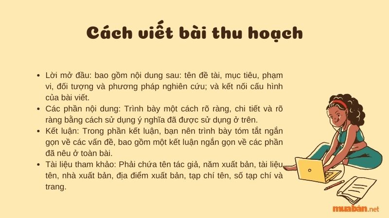 Cách viết báo cáo thu hoạch chuẩn 2024