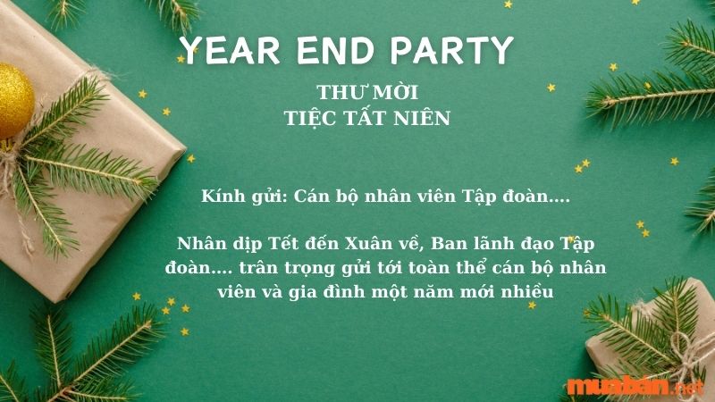 Mẫu thư mời tiệc tất niên cho đối tác