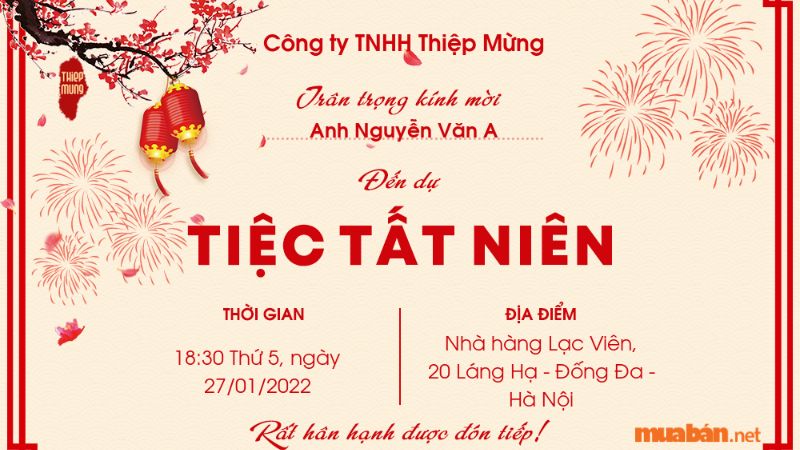 Thư mời tất niên Công ty