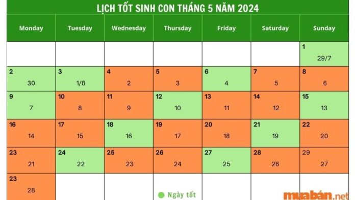 Chọn ngày giờ tốt sinh con tháng 9 năm 2024