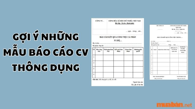 Gợi ý những mẫu báo cáo công việc thông dụng