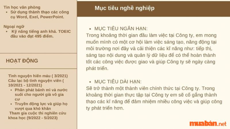 Mục tiêu nghề nghiệp