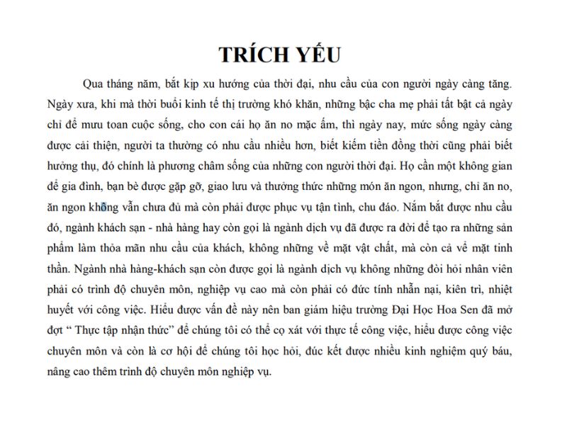 Mẫu viết trích yếu trong báo cáo thực tập nhận thức 4 (Nguồn tham khảo: fr.slideshare.net)