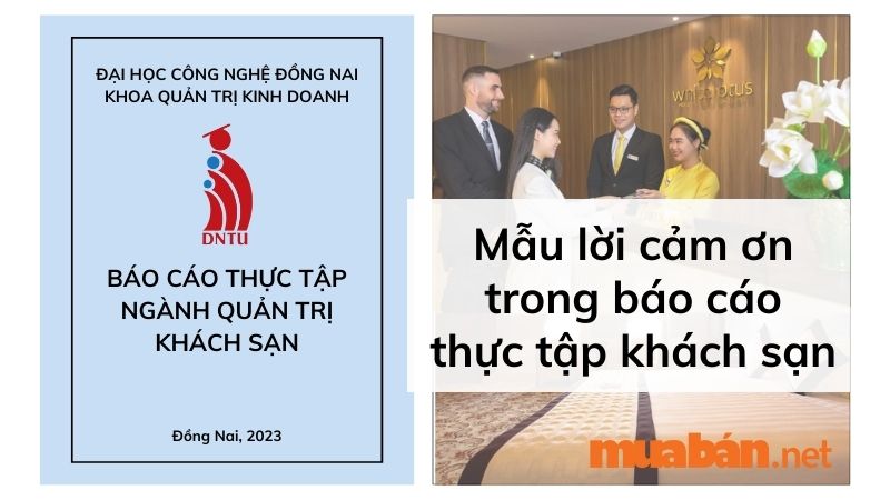 Lời cảm ơn trong báo cáo thực tập khách sạn