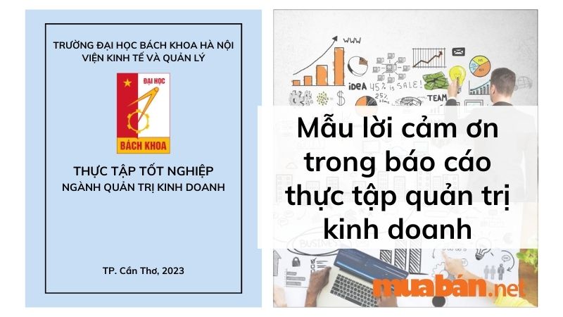 Lời cảm ơn trong báo cáo thực tập quản trị kinh doanh