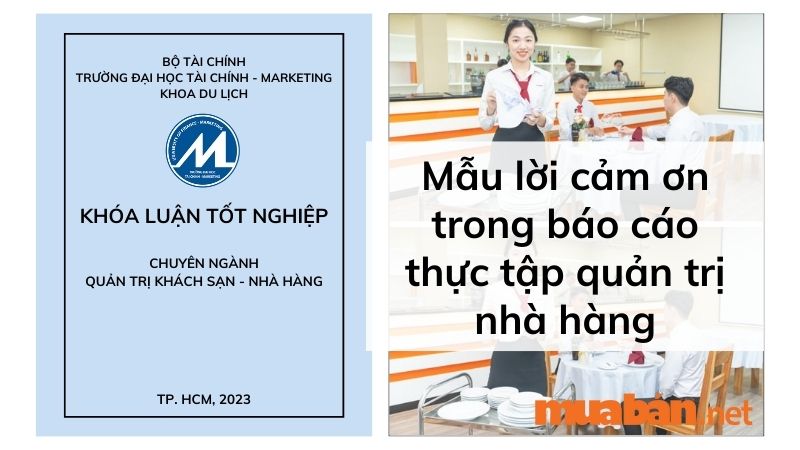 Lời cảm ơn trong báo cáo thực tập quản trị nhà hàng