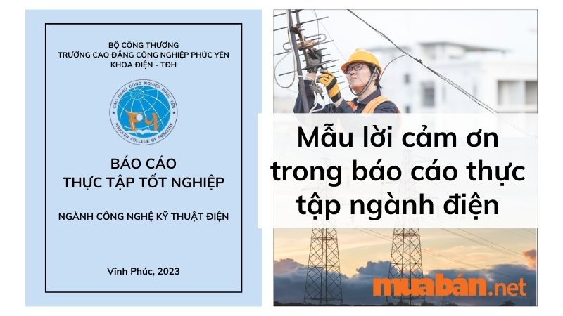 Lời cảm ơn trong báo cáo thực tập ngành điện