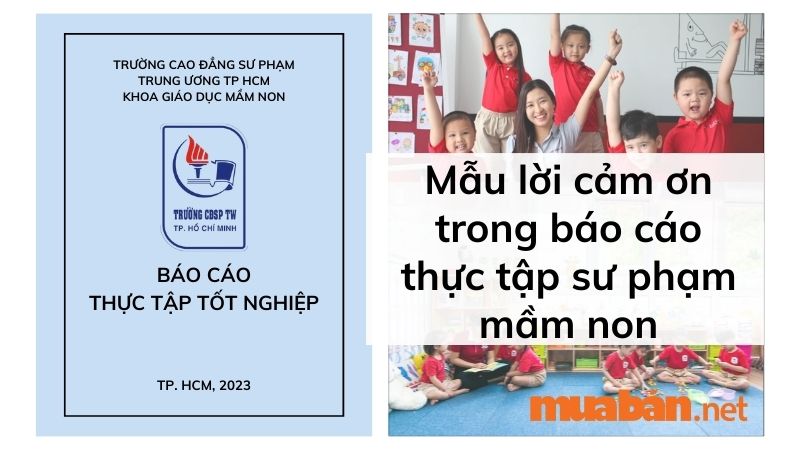 Lời cảm ơn trong báo cáo thực tập sư phạm mầm non