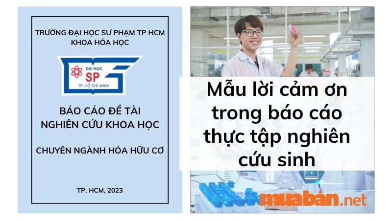 Lời cảm ơn trong báo cáo thực tập nghiên cứu sinh