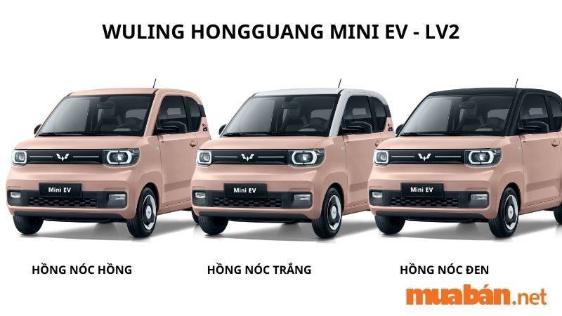 Wuling HongGuang Mini EV - LV2 màu hồng đào với 3 lựa chọn ngoại thất