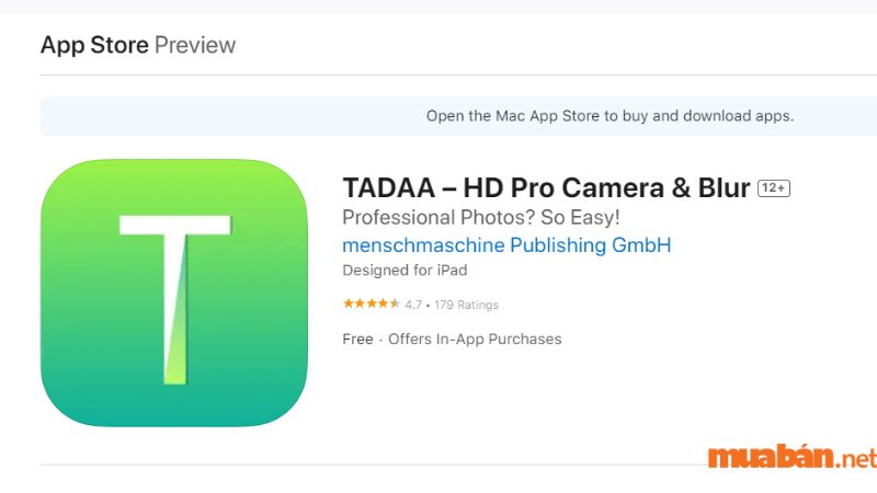 App làm mờ ảnh dễ sử dụng trên iPhone - TADAA – HD Pro Camera -1