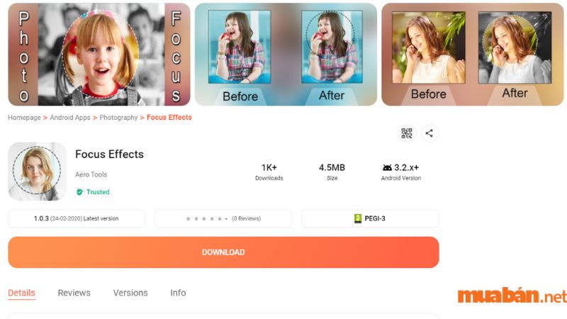 App làm mờ ảnh dễ sử dụng trên Android - Focus Effect