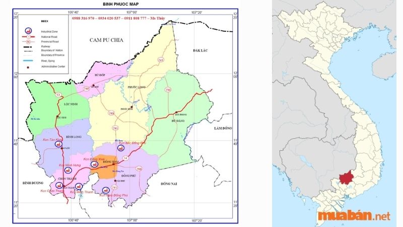 Tỉnh Bình Phước được phân thành 11 đơn vị hành chính huyện