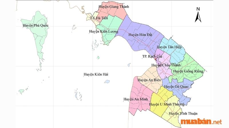 Kiên Giang được chia thành 15 đơn vị hành chính bao gồm 3 thành phố