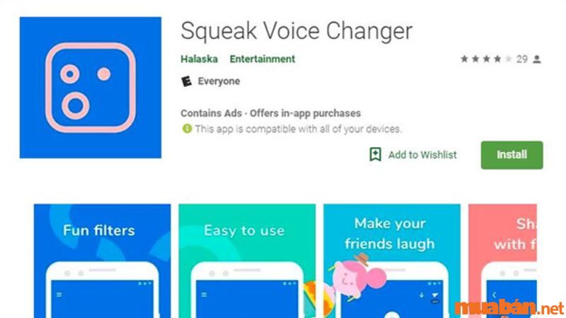 Squeak Voice Changer là app đổi giọng được thiết kế đặc biệt cho hệ điều hành Android