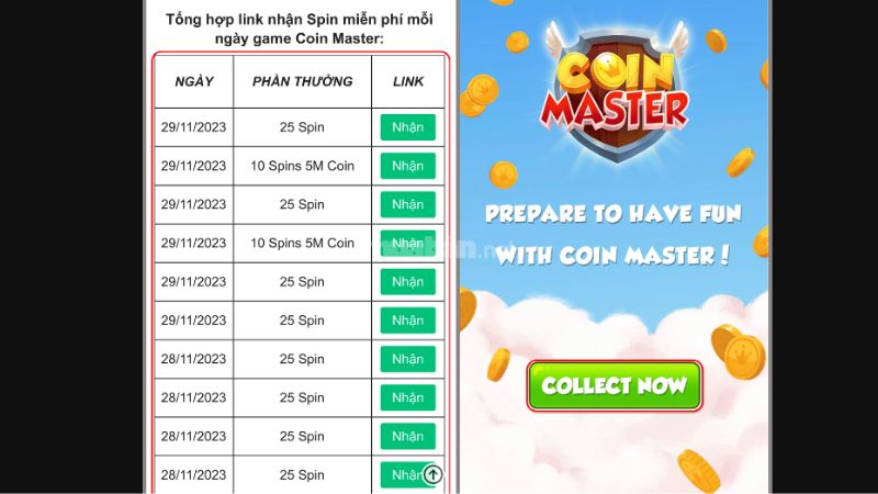 6. Nhận code qua link Gamevui