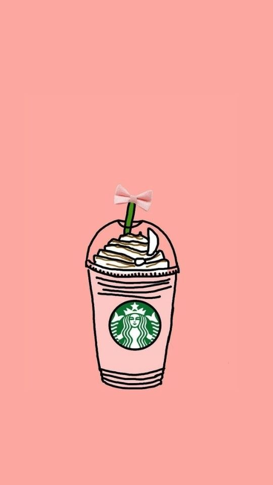 Hình nền đồ uống Starbuck màu hồng đáng yêu 