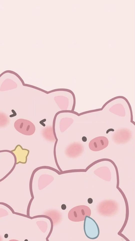 Hình nền bốn chú lợn hồng cực xinh 
