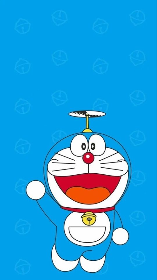 Hình nền mèo máy Doraemon cùng chong chóng tre 
