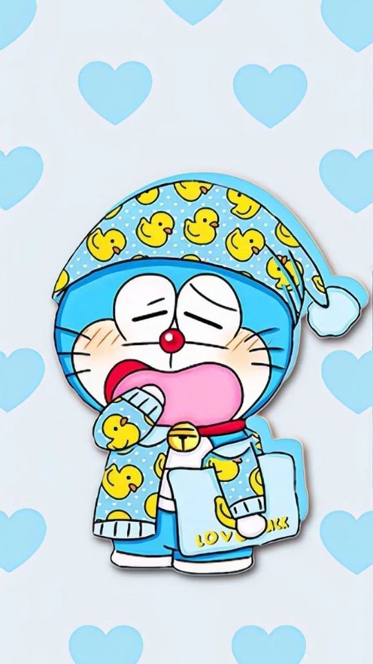 Hình nền Doraemon mặc bộ đồ ngủ cực đáng yêu 