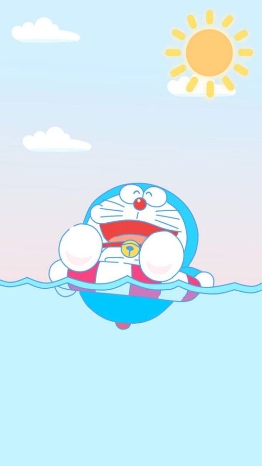 Hình nền Doraemon đi tắm biển 