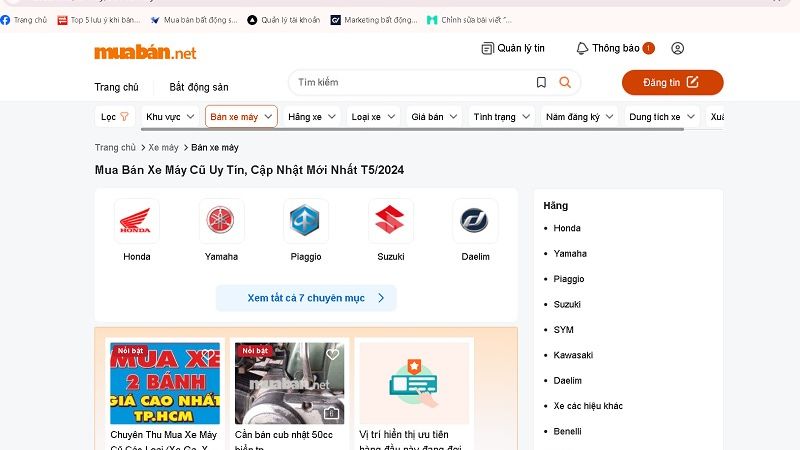 Bạn có thể tìm hiểu giá xe Air Blade 150 và mua xe trên website Muaban.net