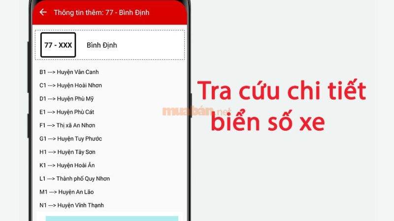 Kết quả khi tra cứu về tỉnh thành xe máy