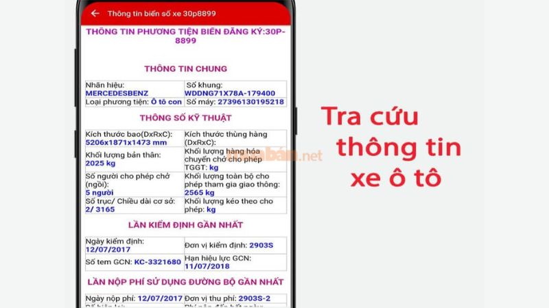 Bạn cũng có thể tra cứu xe ô tô bằng ứng dụng này