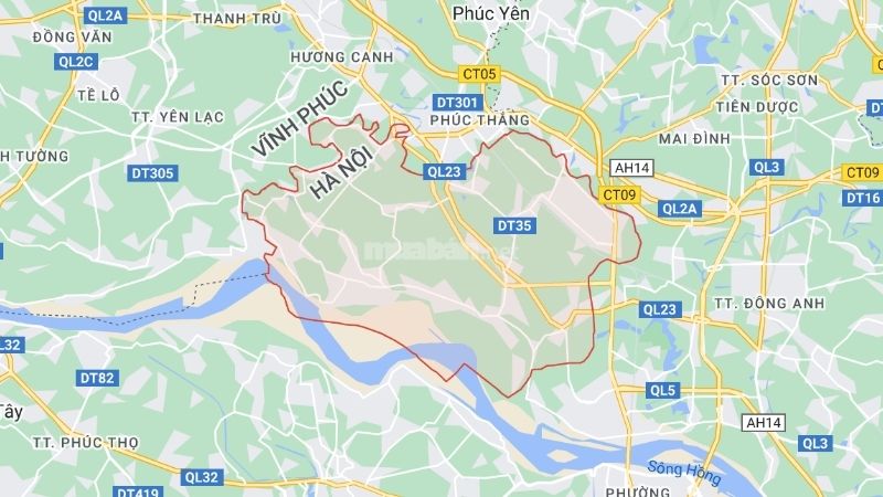 Vị trí địa lý tại huyện Mê Linh, Hà Nội 