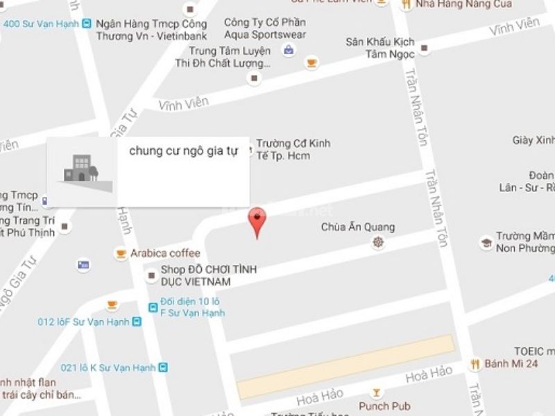 Khu chung cư này tọa lạc tại đường Hòa Hảo, phường 2, Quận 10