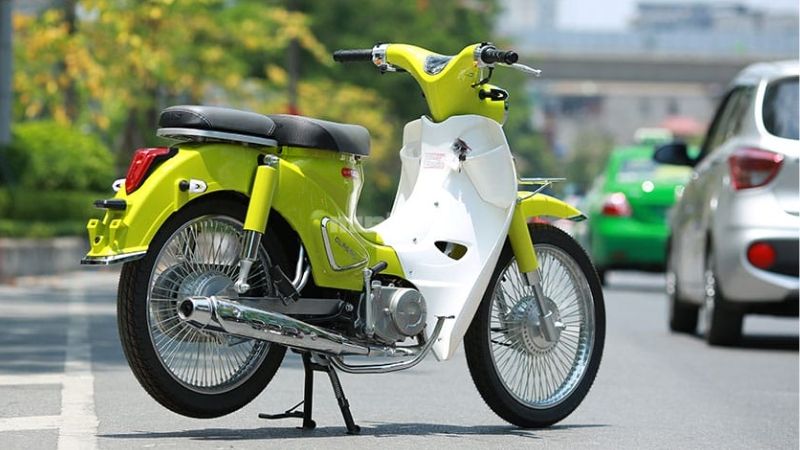 Xe cub 50 classic độ dàn áo vàng chanh