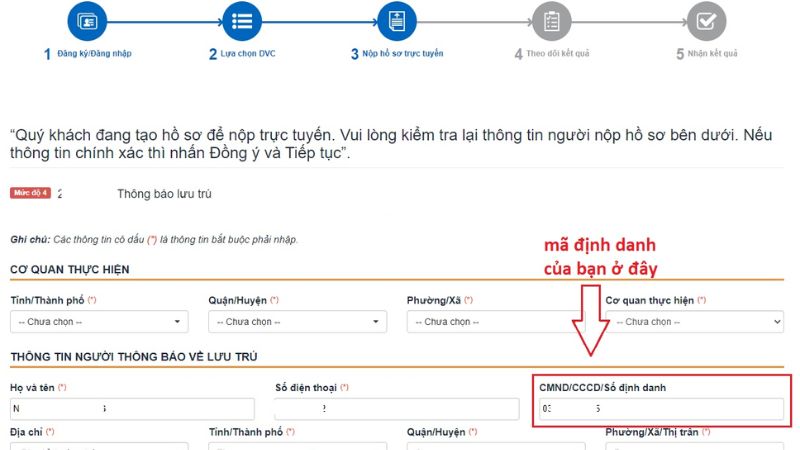 2.2 Cách tra cứu mã số định danh cá nhân cho người chưa CCCD gắn chip