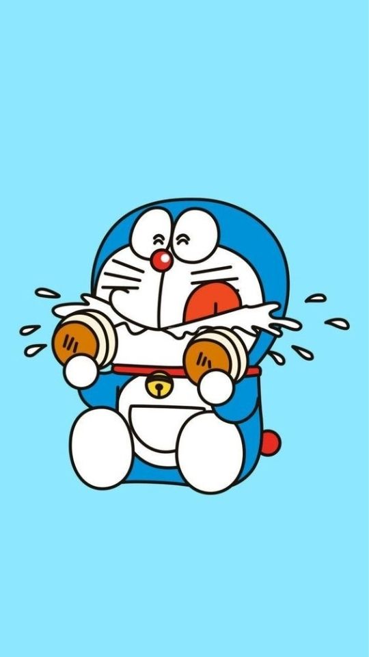 Doraemon đang ăn bánh rán 