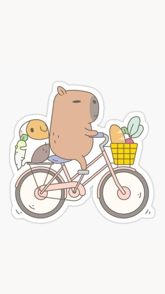 Capybara chạy xe đạp 