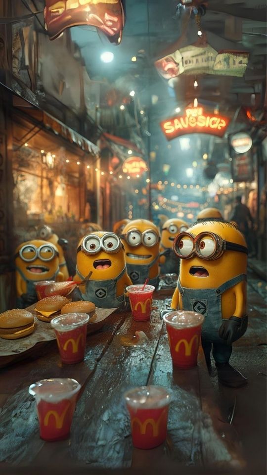 Các chú Minion đang mở tiệc McDonald's