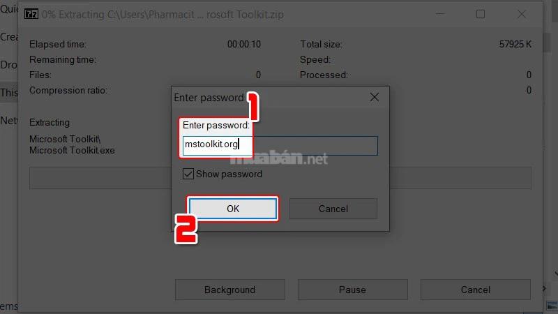 Nhập Password để mở khóa khi có yêu cầu