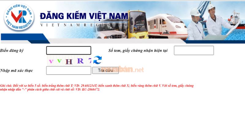 Truy cập trang đăng kiểm Việt Nam để thực hiện tra cứu biển số xe ô tô Sơn La