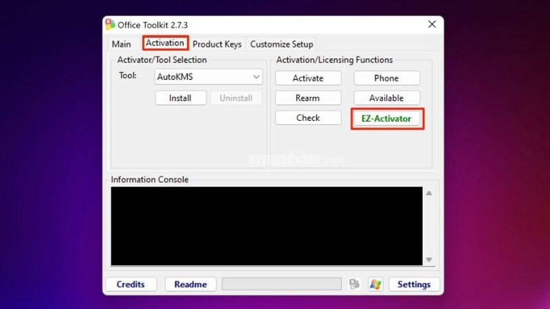 nhấn vào EZ-Activator