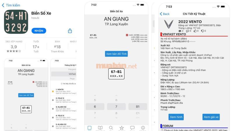App tra cứu biển số xe trên hệ điều hành iOS - Nguồn: Internet