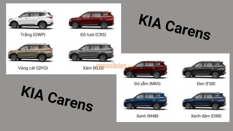 Kia Carens có 8 màu