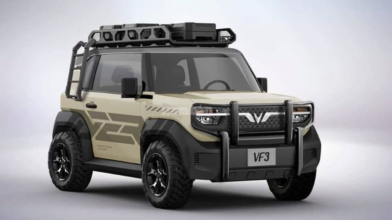 Bản độ xe VF3 hơi hướng "off-road" có sự kết hợp màu sắc hài hòa, thẩm mỹ