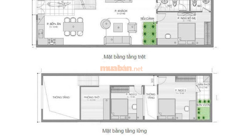 Bản vẽ nhà cấp 4 mái bằng 3 phòng ngủ có gác lửng