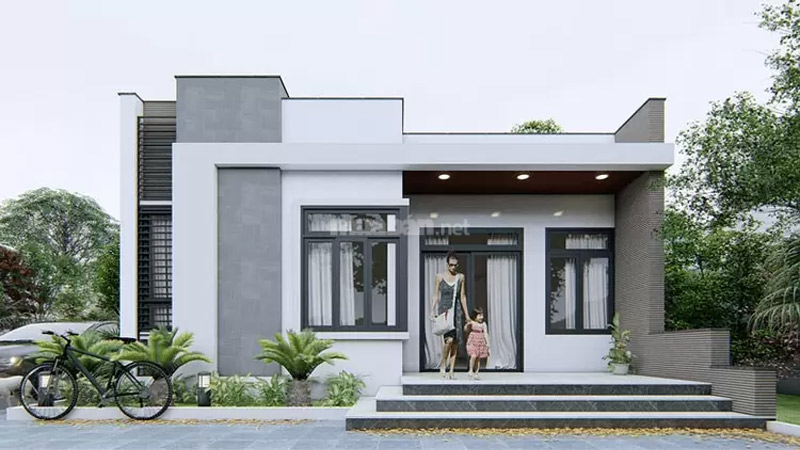 Nhà cấp 4 mái bằng 3 phòng ngủ 100m2