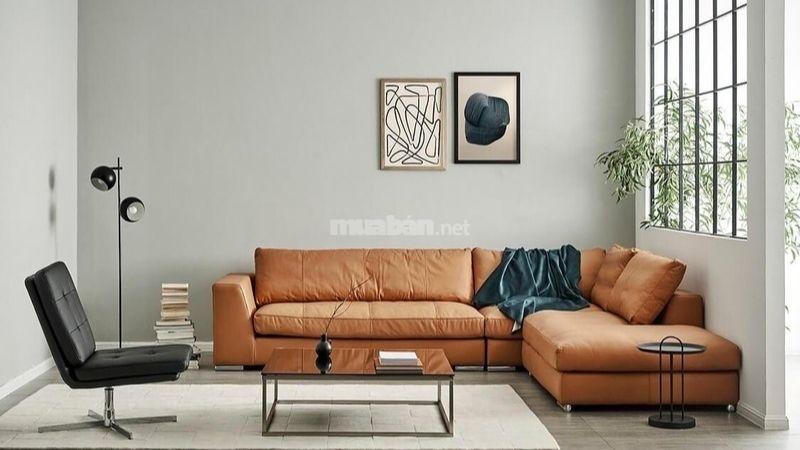 Tạo điểm nhấn là chiếc sofa tông vàng đất 