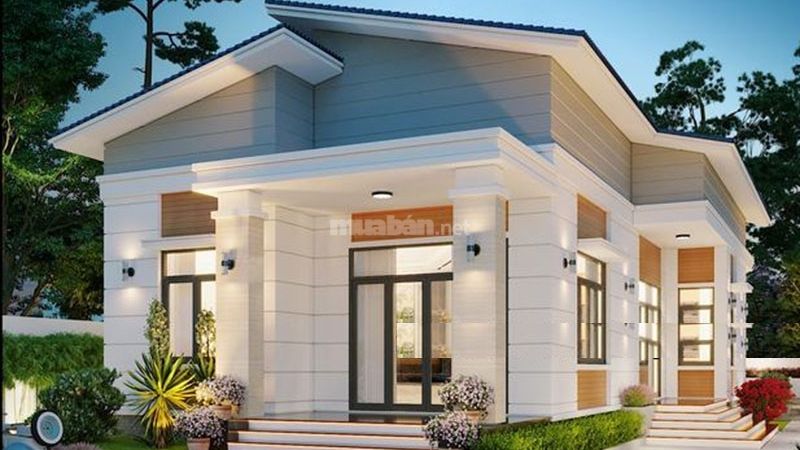 Mẫu nhà cấp 4 chữ L đơn giản, siêu đẹp