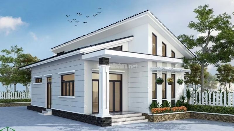 Nhà cấp 4 mái lệch không chỉ mang lại cảm giác phá cách mà còn giúp tạo sự thông thoáng