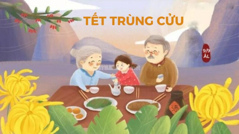 Tết Trùng Cửu là dịp để con cháu quây quần, hiếu thuận cùng cha mẹ.